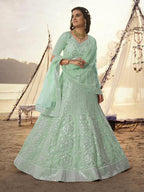 Myra Firoze Embroidered Organza Bridal Lehenga | Grocsy