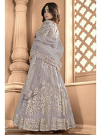 Myra Dusty Grey Heavy Embroidered Anarkali Suit | Grocsy