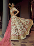 Myra Beautiful Off White Heavy Embroidered Georgette Bridal Lehenga | Grocsy