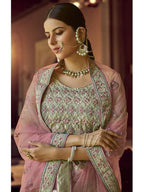 Myra Green Heavy Embroidered Georgette Bridal Lehenga | Grocsy