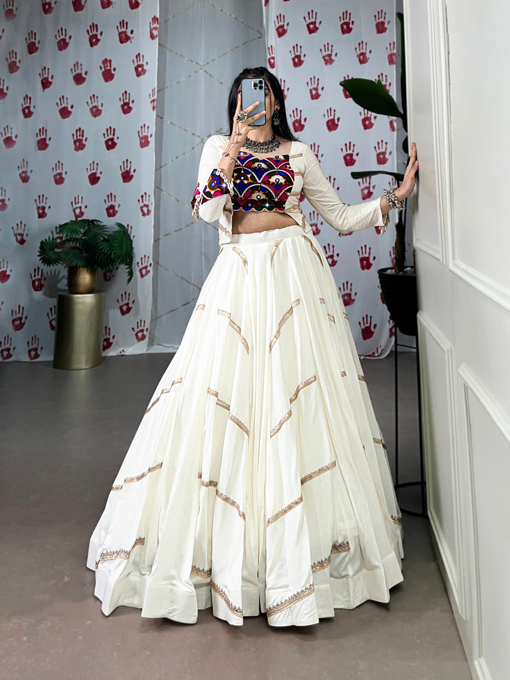 Lorenvalley White Pure Rayon Sequins Lace Touch Up Lehenga Choli | Grocsy