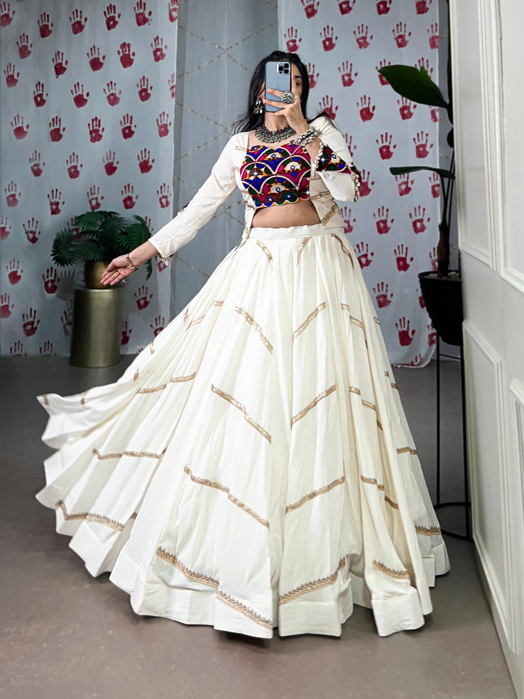 Lorenvalley White Pure Rayon Sequins Lace Touch Up Lehenga Choli | Grocsy