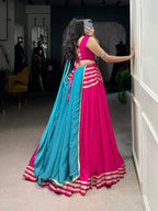 Lorenvalley Fashion Pink Pure Cotton Sequins Lace Touch Up Lehenga Choli with Dupatta | Grocsy