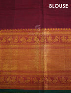 Kalanetha Maroon With Zari Kanchi Style Pure Narayanpet Cotton Saree By Gayathri Reddy Designer Studio | Grocsy