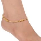 AanyaCentric Gold-Polished Traditional Anklets Payal - Classic and Stylish for Women and Girls | Grocsy