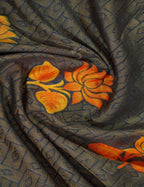 Grey Colour With Orange Blouse Cotton Brasso Saree By Gayathri Reddy Designer Studio | Grocsy