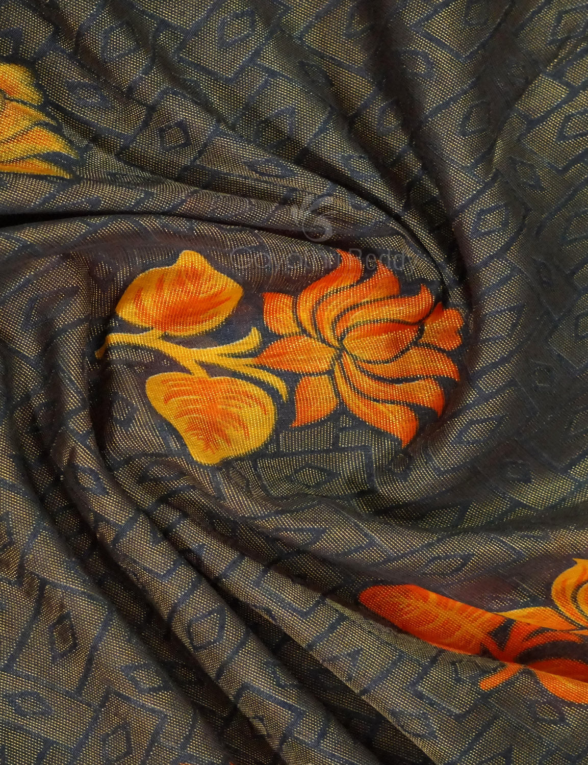 Grey Colour With Orange Blouse Cotton Brasso Saree By Gayathri Reddy Designer Studio | Grocsy