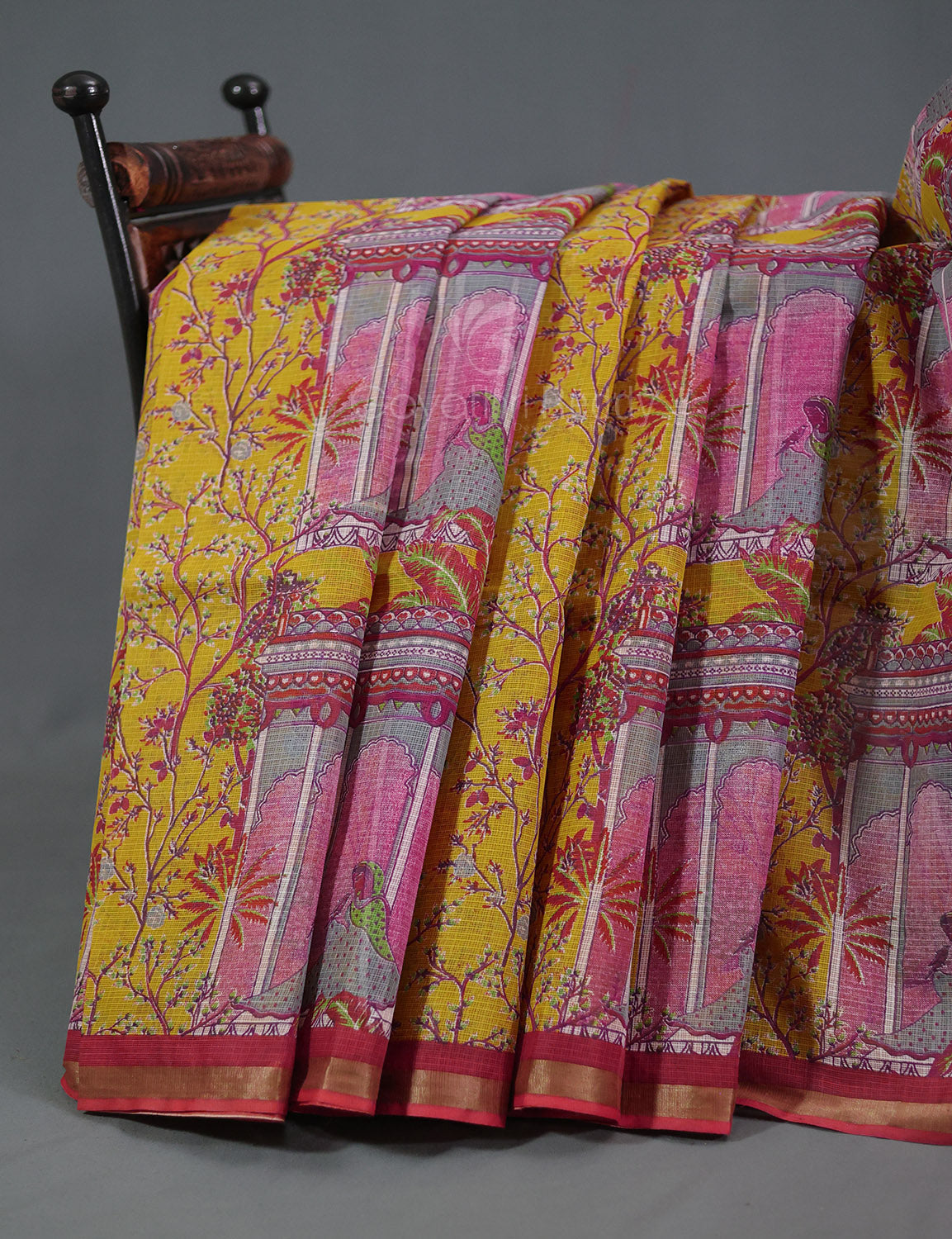 Light Yellow Colour With Orange Blouse Cotton Brasso Saree By Gayathri Reddy Designer Studio | Grocsy