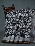 Black And White Colour Block Print Pure Kota Cotton Saree By Gayathri Reddy Designer Studio | Grocsy