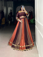 Lorenvalley Fashion Multicolor Pure Rayon Embossed Design Lace Touch Up Lehenga Choli | Grocsy
