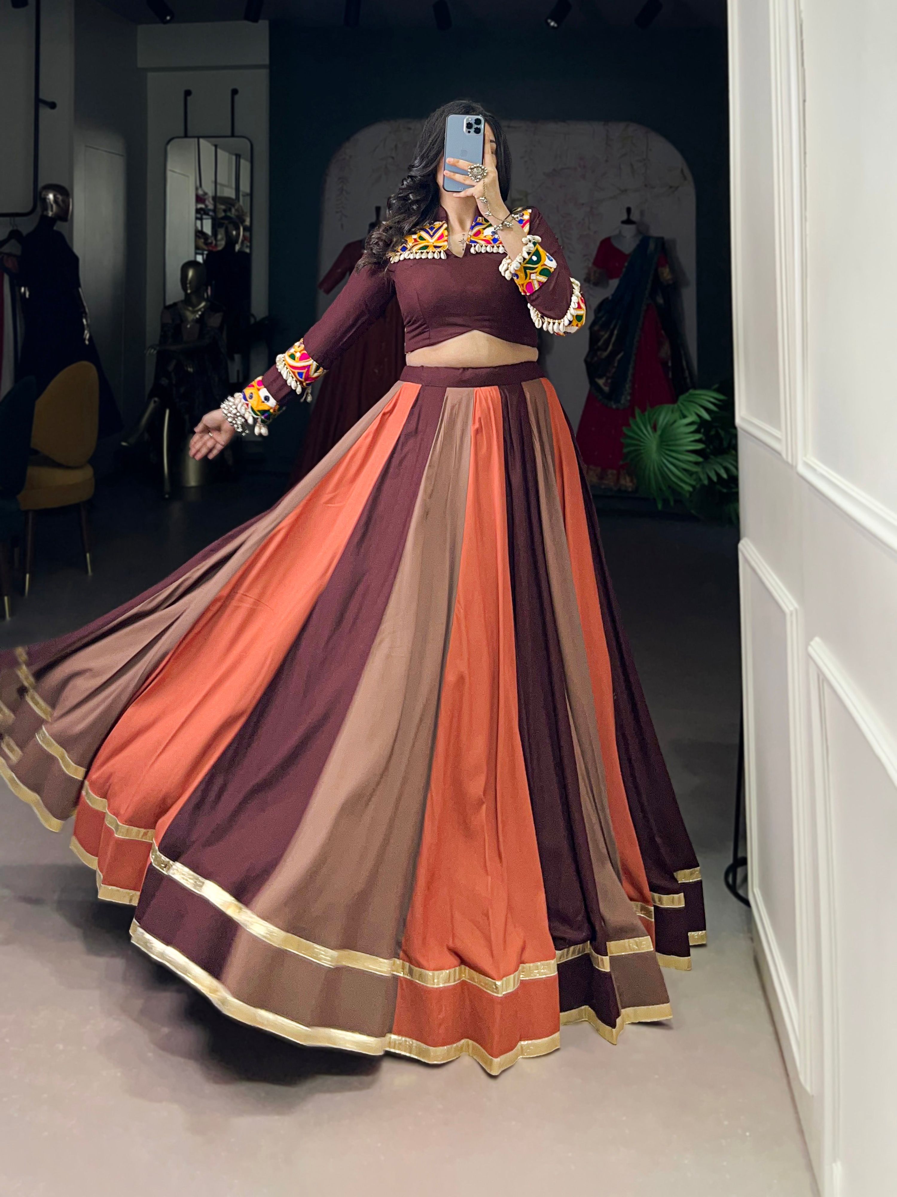 Lorenvalley Fashion Multicolor Pure Rayon Embossed Design Lace Touch Up Lehenga Choli | Grocsy