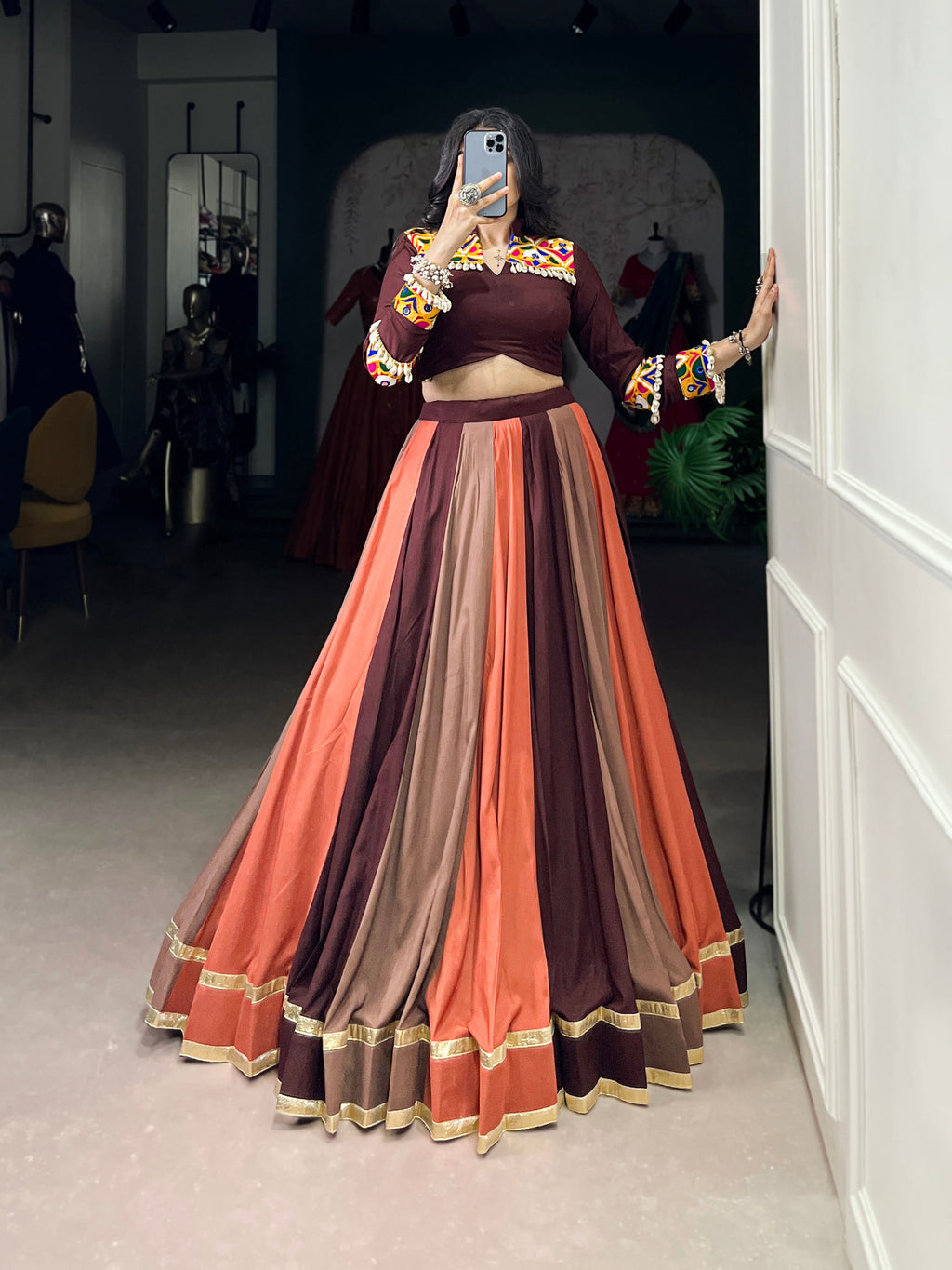 Lorenvalley Fashion Multicolor Pure Rayon Embossed Design Lace Touch Up Lehenga Choli | Grocsy