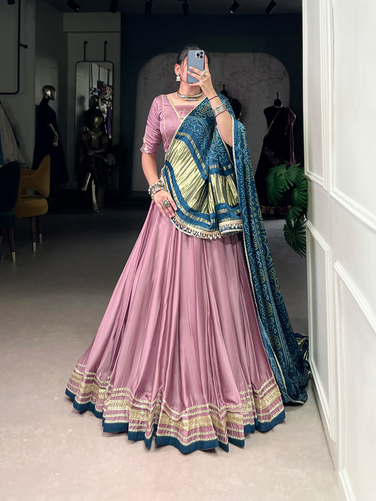 Lorenvalley Fashion Onion Pink Silk Georgette Lace Touch Up Lehenga Choli with Dupatta | Grocsy