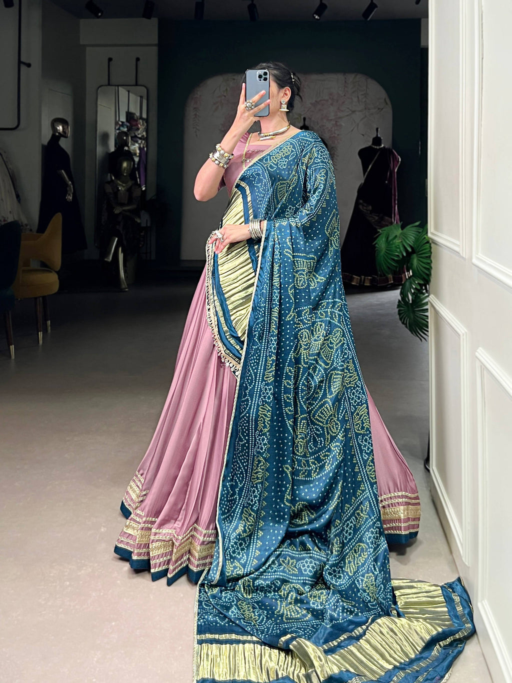 Lorenvalley Fashion Onion Pink Silk Georgette Lace Touch Up Lehenga Choli with Dupatta | Grocsy