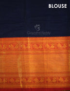 Kalanetha Navy Blue With Zari Kanchi Style Pure Narayanpet Cotton Saree By Gayathri Reddy Designer Studio | Grocsy