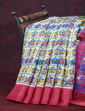 Shades of Cream Colour And Pink Blouse Patola Design Semi Chanderi Saree By Gayathri Reddy Designer Studio | Grocsy