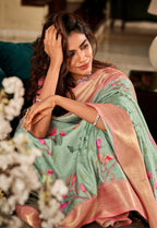 Anaita Green Designer Digital Printed Soft Silk Saree With Blouse | Grocsy