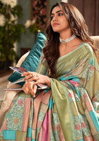 Anaita Multicolor Designer Digital Printed Soft Silk Saree With Blouse | Grocsy