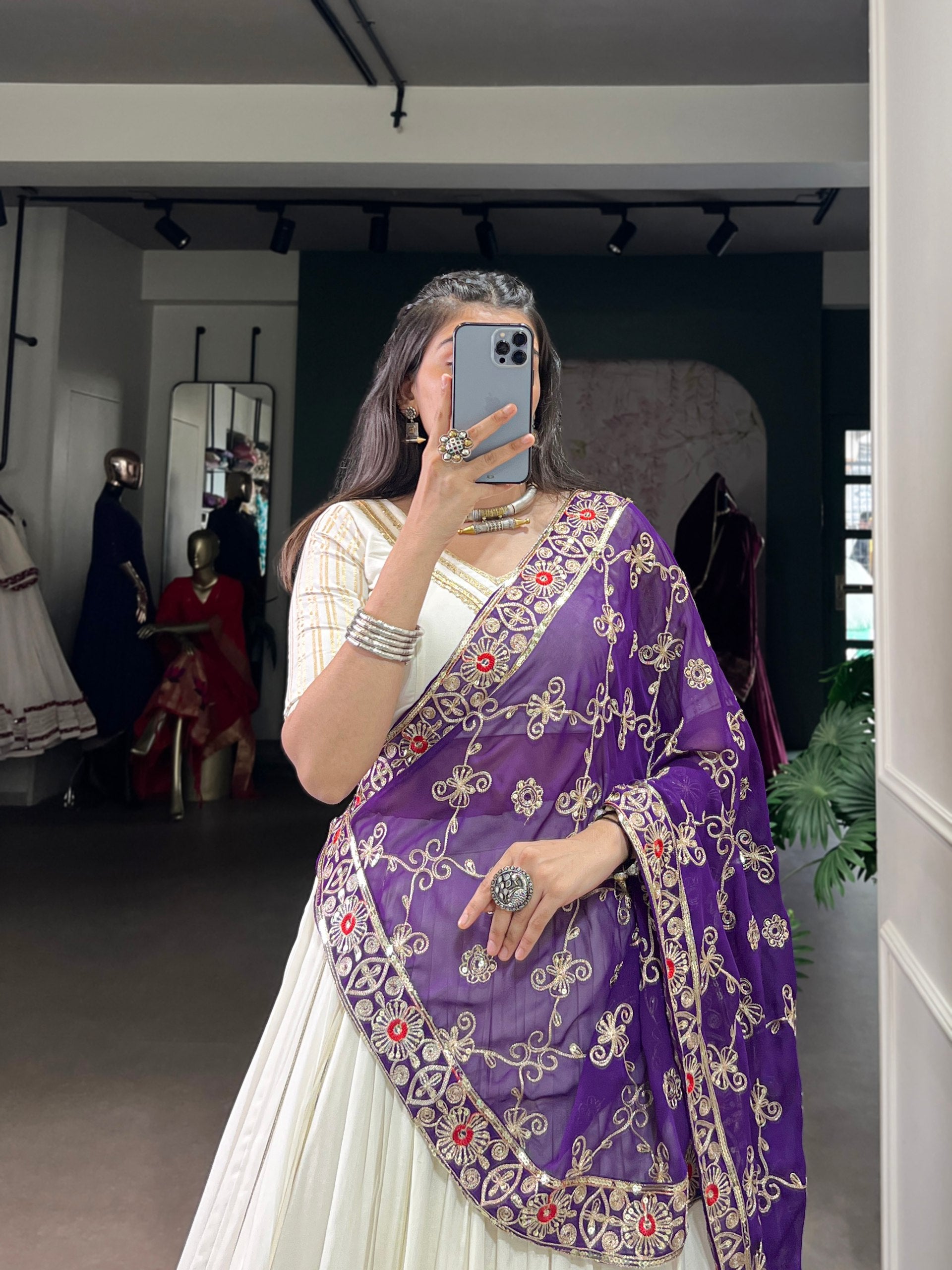 Lorenvalley Fashion White Pure Rayon Lace Touch Up Lehenga Choli with Dupatta | Grocsy