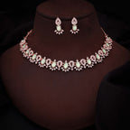 Tehzeeb Creations See Green Colour Ad Studded Necklace Jewellery Set With Matching Earrings For Women And Girls | Grocsy