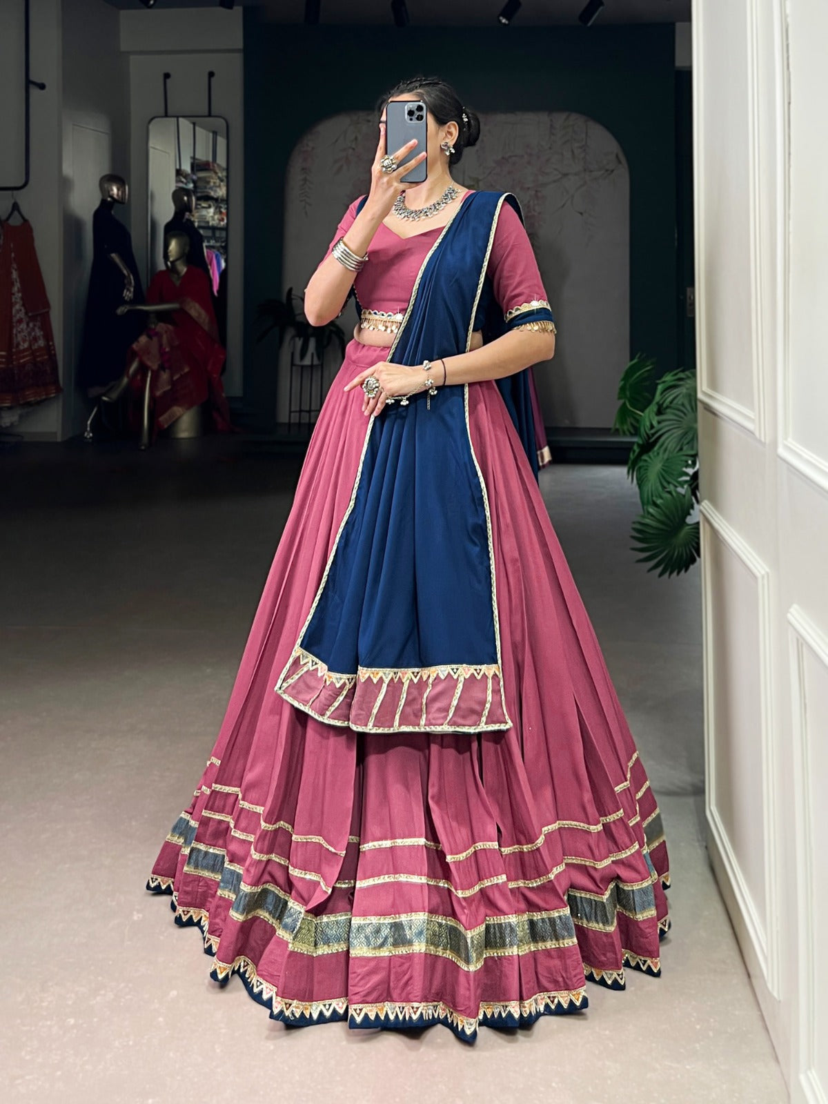 Lorenvalley Fashion Peach Pure Rayon Lace Touch Up Lehenga Choli with Dupatta | Grocsy