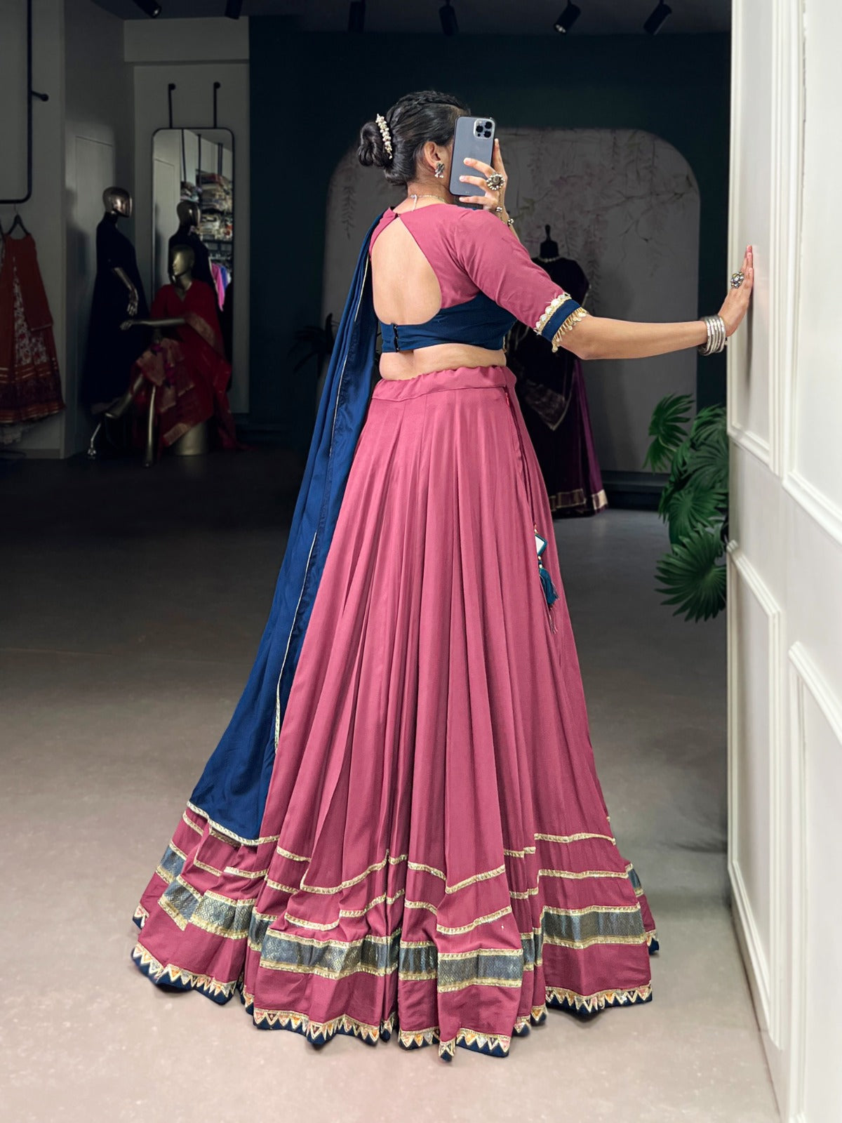 Lorenvalley Fashion Peach Pure Rayon Lace Touch Up Lehenga Choli with Dupatta | Grocsy