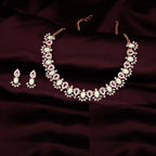 Tehzeeb Creations See Green Colour Ad Studded Necklace Jewellery Set With Matching Earrings For Women And Girls | Grocsy