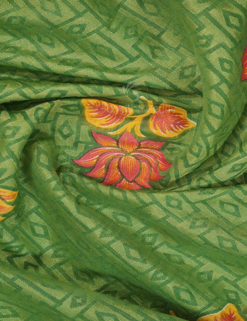 Leaf Green Colour With Baby Pink Blouse Cotton Brasso Saree By Gayathri Reddy Designer Studio | Grocsy