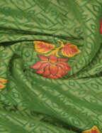 Leaf Green Colour With Baby Pink Blouse Cotton Brasso Saree By Gayathri Reddy Designer Studio | Grocsy