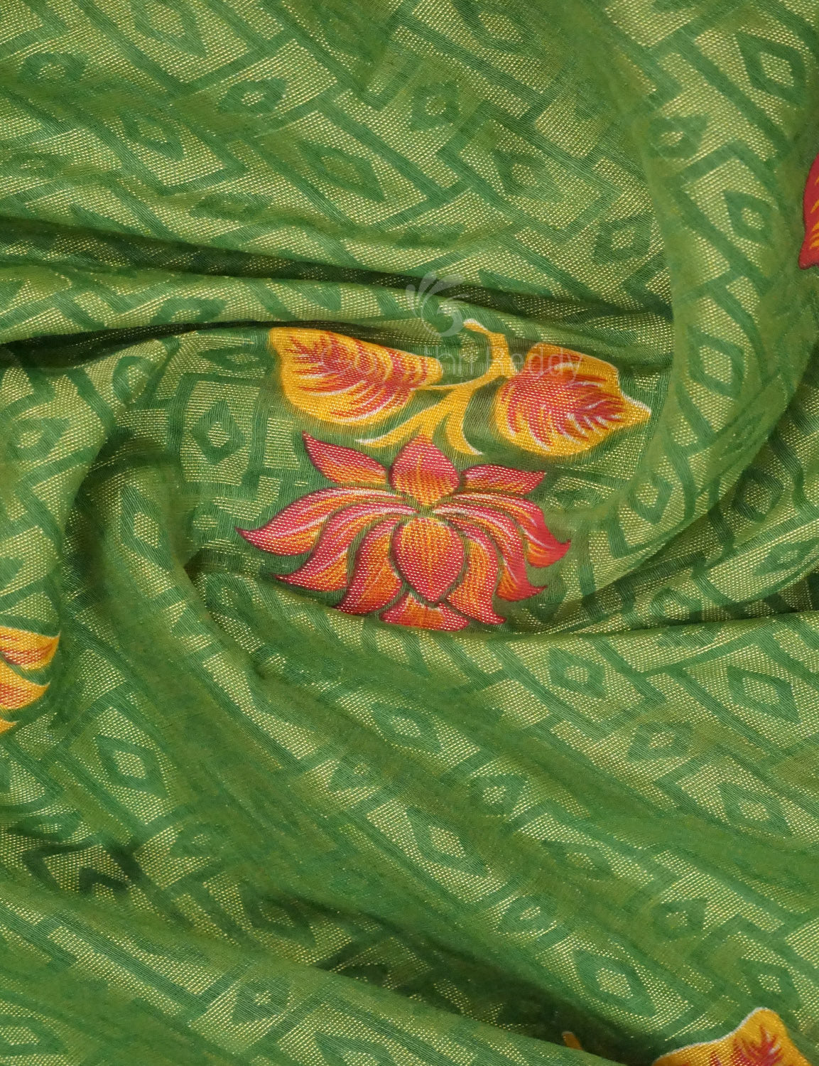 Leaf Green Colour With Baby Pink Blouse Cotton Brasso Saree By Gayathri Reddy Designer Studio | Grocsy