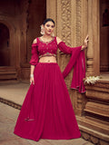Anaita Magenta Georgette Lehenga Choli With Hand Work | Grocsy