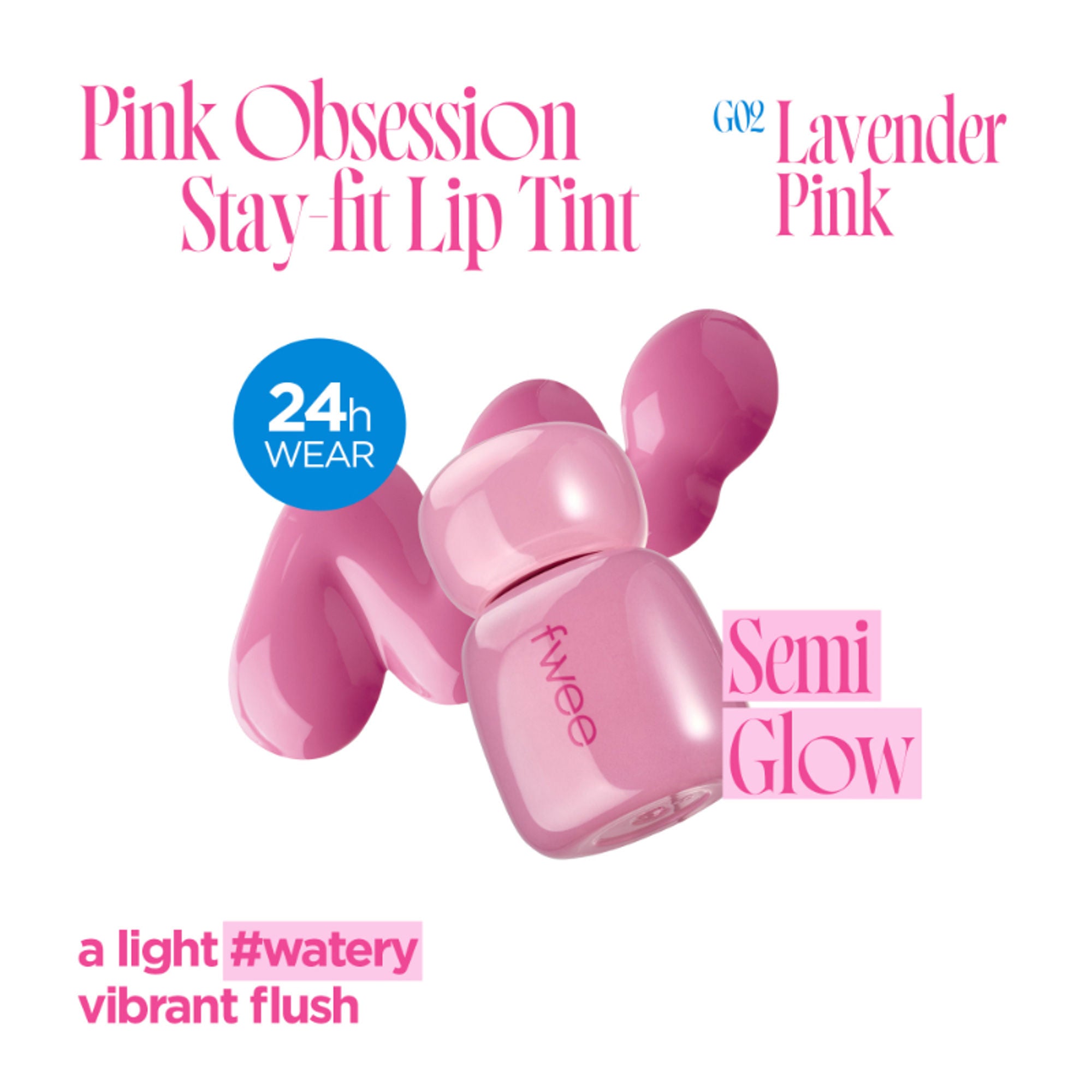 fwee Pink Obsession Stay-Fit Lip Tint - G02 Lavender Pink | Grocsy