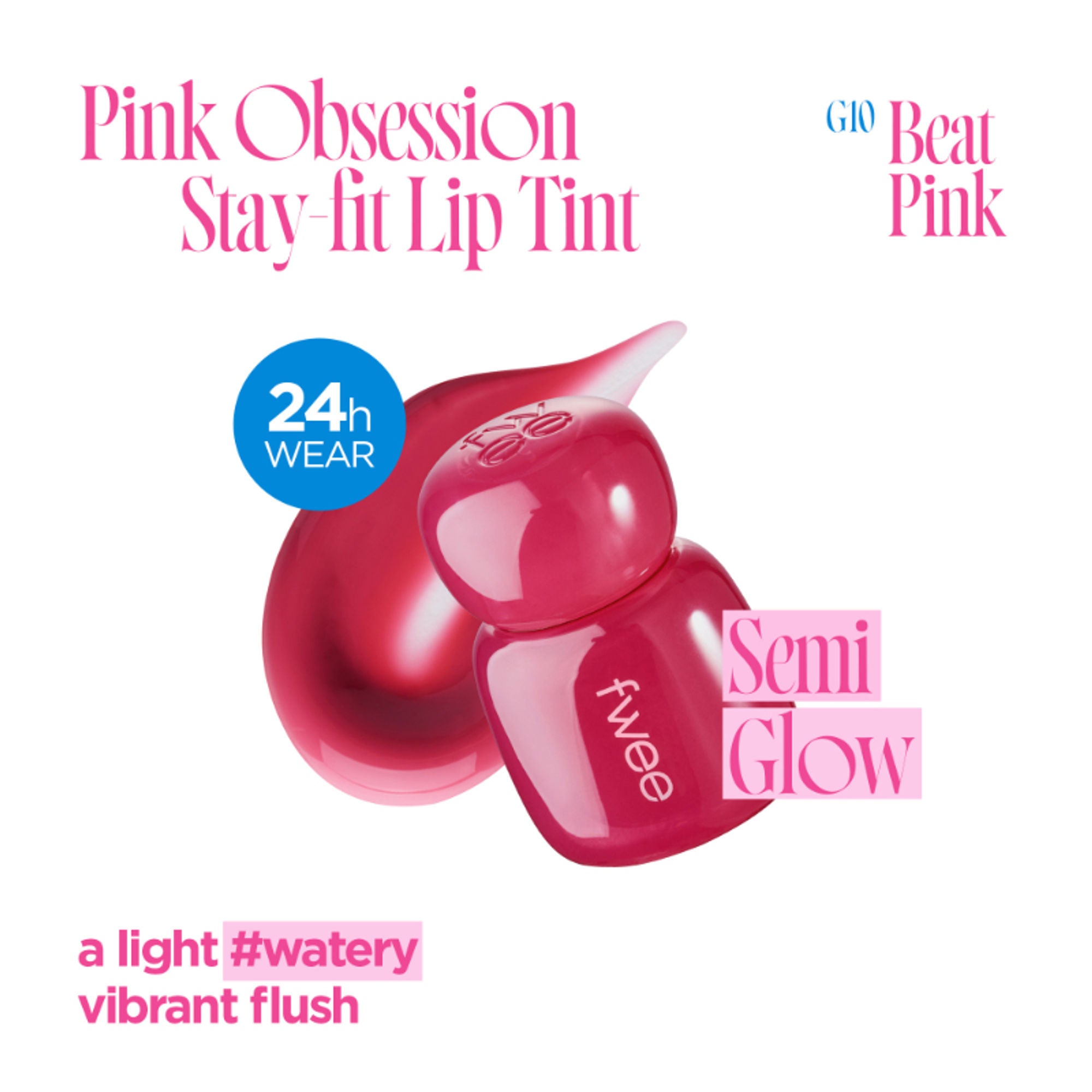 fwee Pink Obsession Stay-Fit Lip Tint - G10 Beat Pink | Grocsy