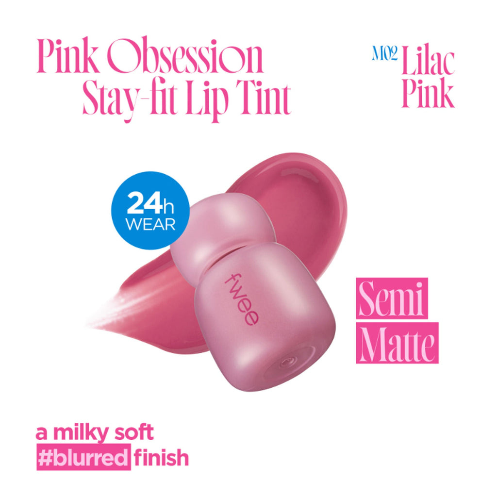 fwee Pink Obsession Stay-Fit Lip Tint - M02 Lilac Pink | Grocsy