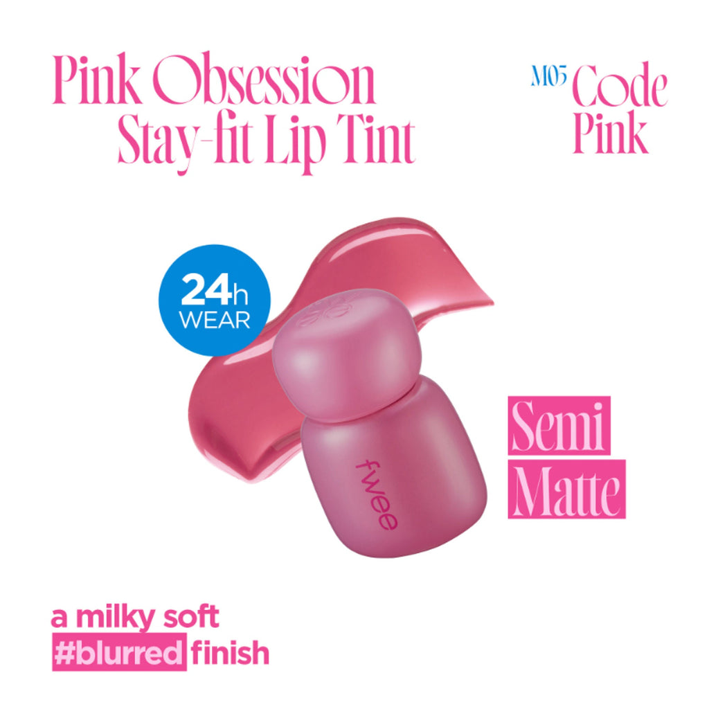 fwee Pink Obsession Stay-Fit Lip Tint - M05 Code Pink | Grocsy