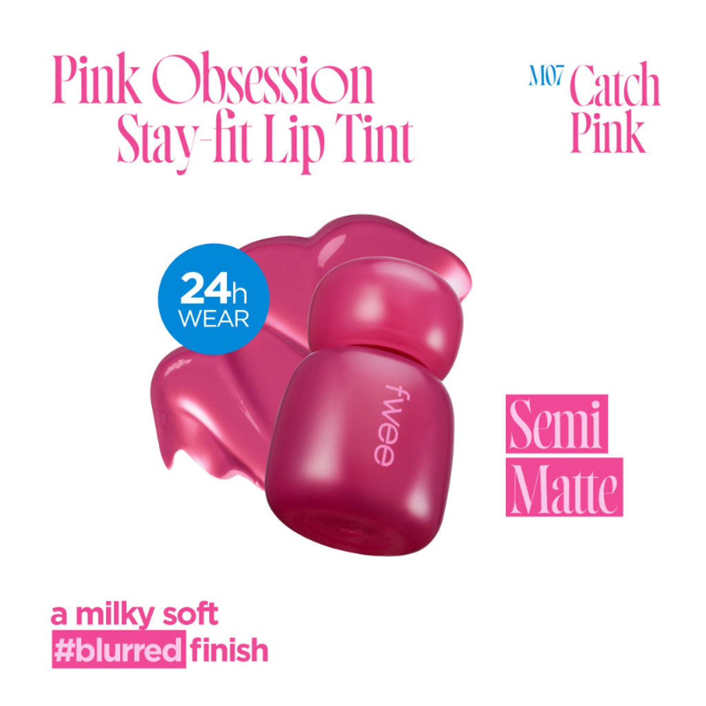 fwee Pink Obsession Stay-Fit Lip Tint - M07 Catch Pink | Grocsy
