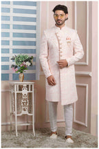 Raivat Ethnic Jacquard Silk Thread Work Indo Western In Pink Colour | Grocsy