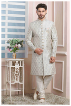 Raivat Ethnic Jacquard Silk Thread Work Indo Western In Grey Colour | Grocsy