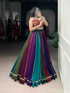 Lorenvalley Fashion Multicolor Georgette Lace Touch Up Lehenga Choli | Grocsy