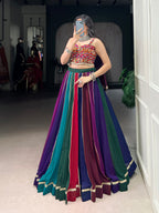Lorenvalley Fashion Multicolor Georgette Lace Touch Up Lehenga Choli | Grocsy