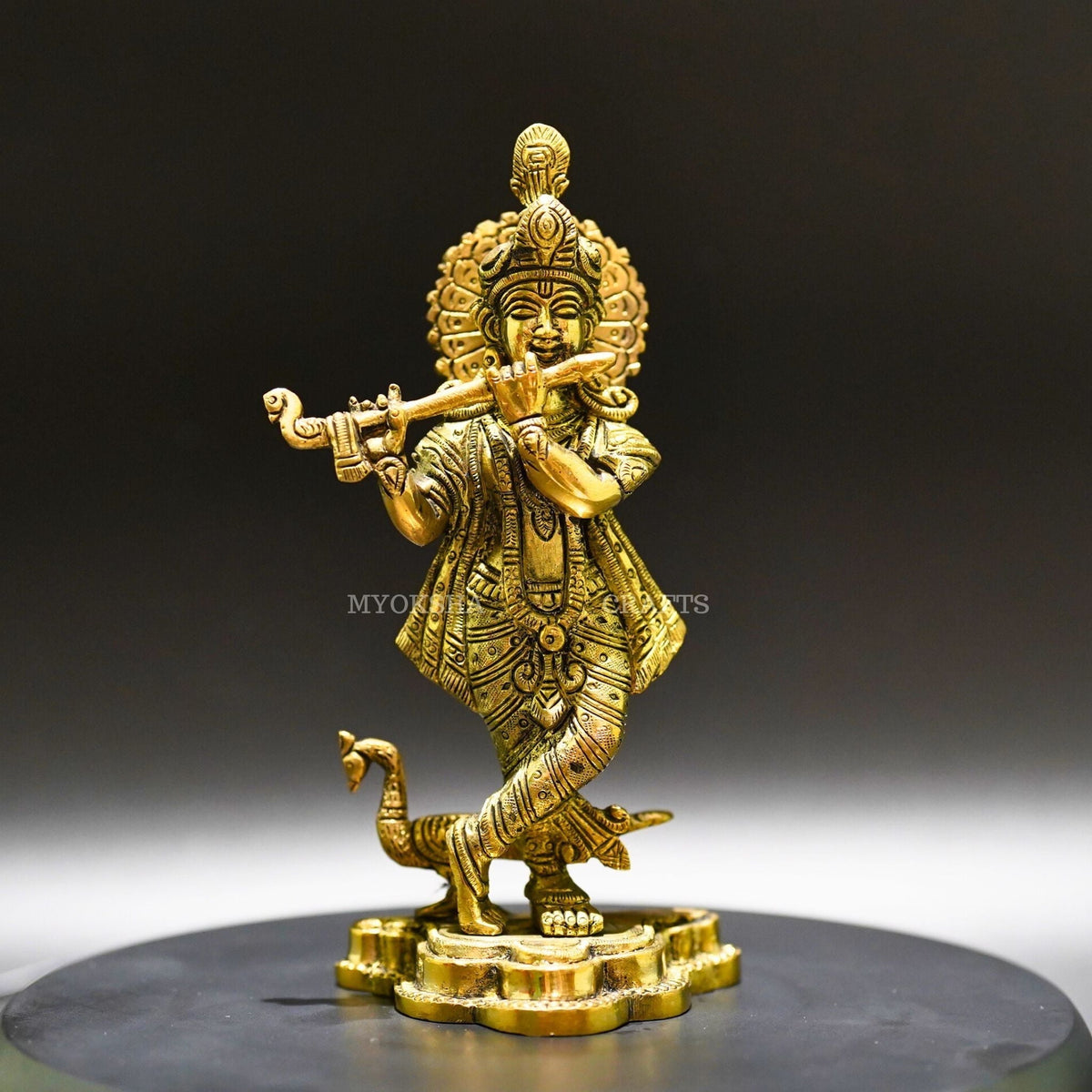 Divine Grace: Krishna Standing Brass Idol - Bringing the Spiritual Presence of Krishna | Grocsy