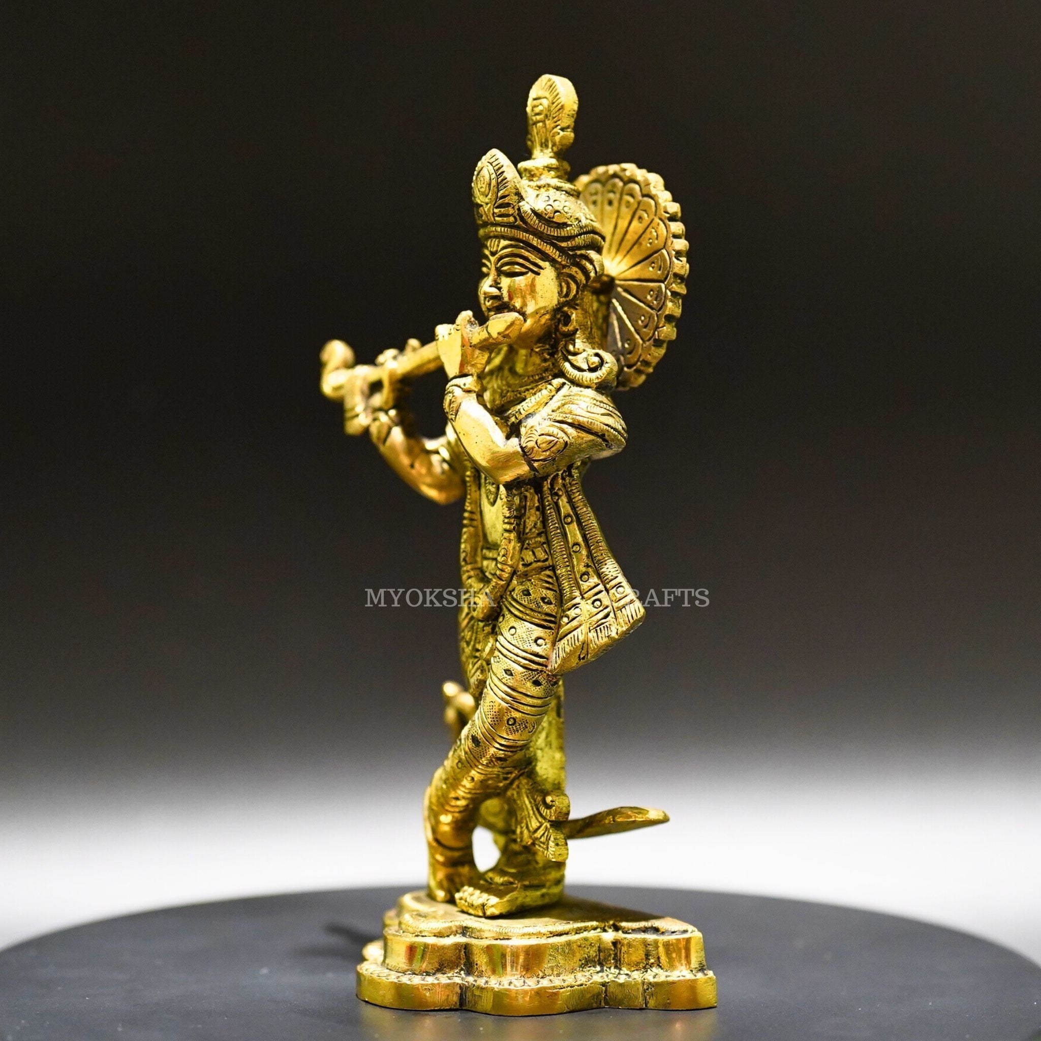 Divine Grace: Krishna Standing Brass Idol - Bringing the Spiritual Presence of Krishna | Grocsy