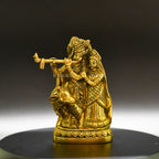 Radha Krishna with Cow Brass Idol - Symbol of Divine Love | Grocsy