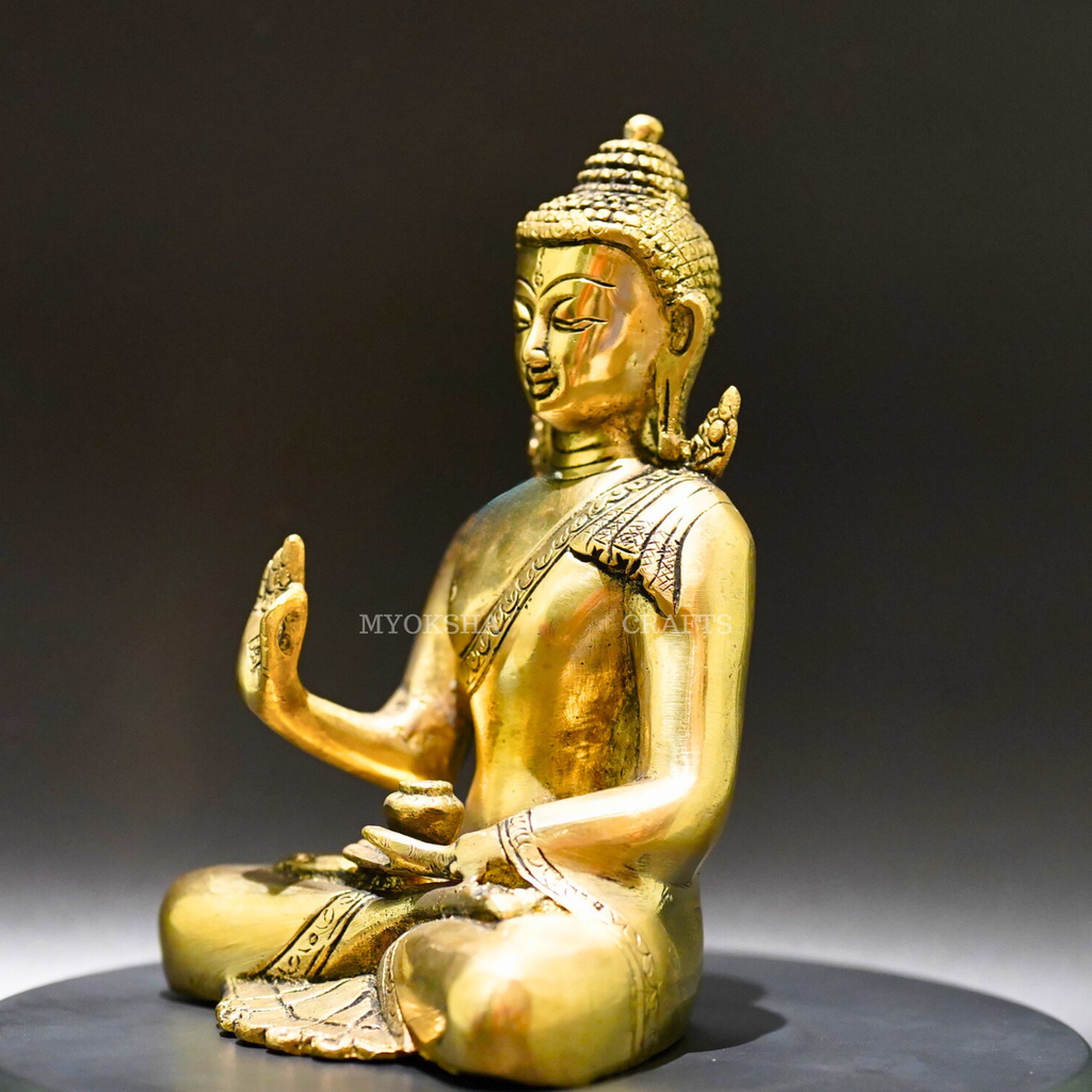 Brass Sitting Buddha Statue - Embrace Inner Peace | Grocsy