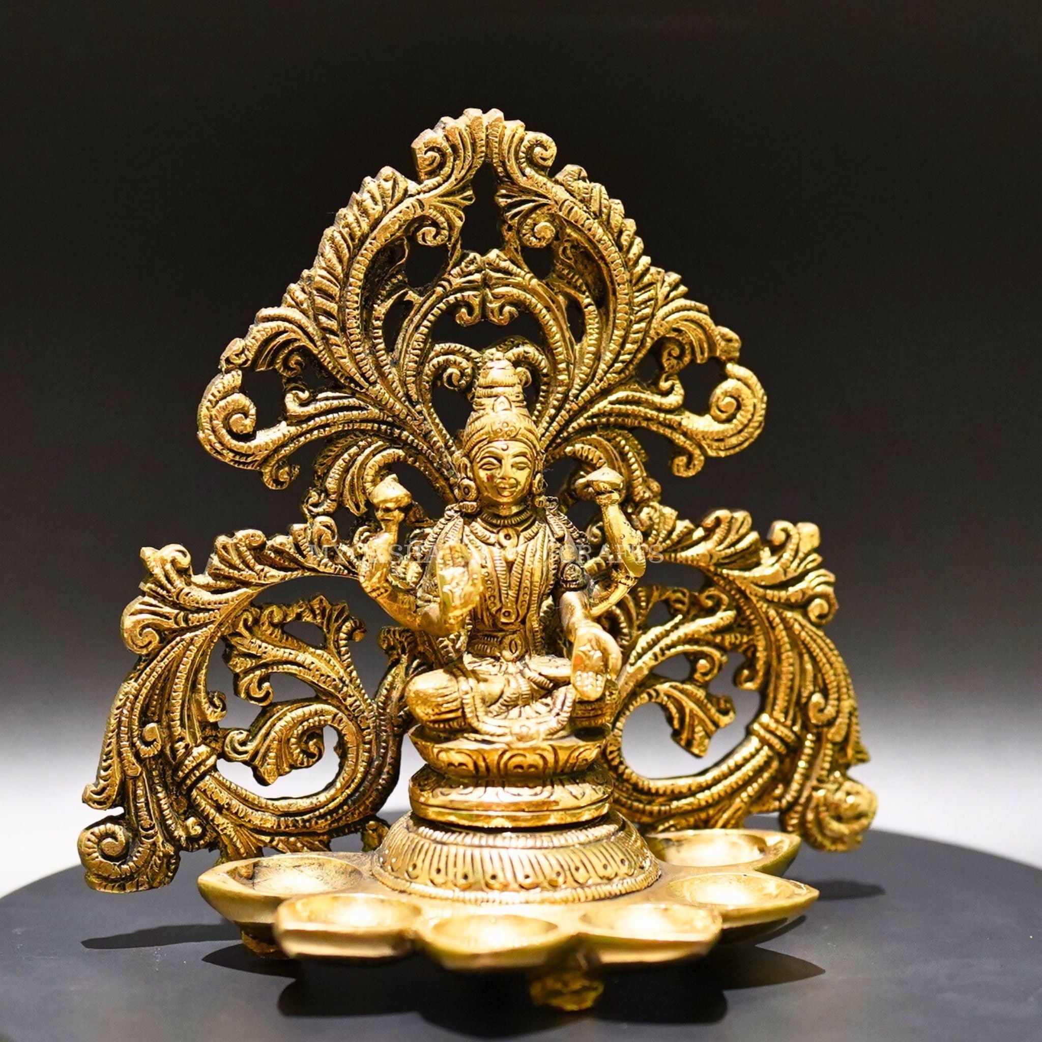 Brass Wall Lakshmi Deepa - Goddess of Wealth and Light | Grocsy