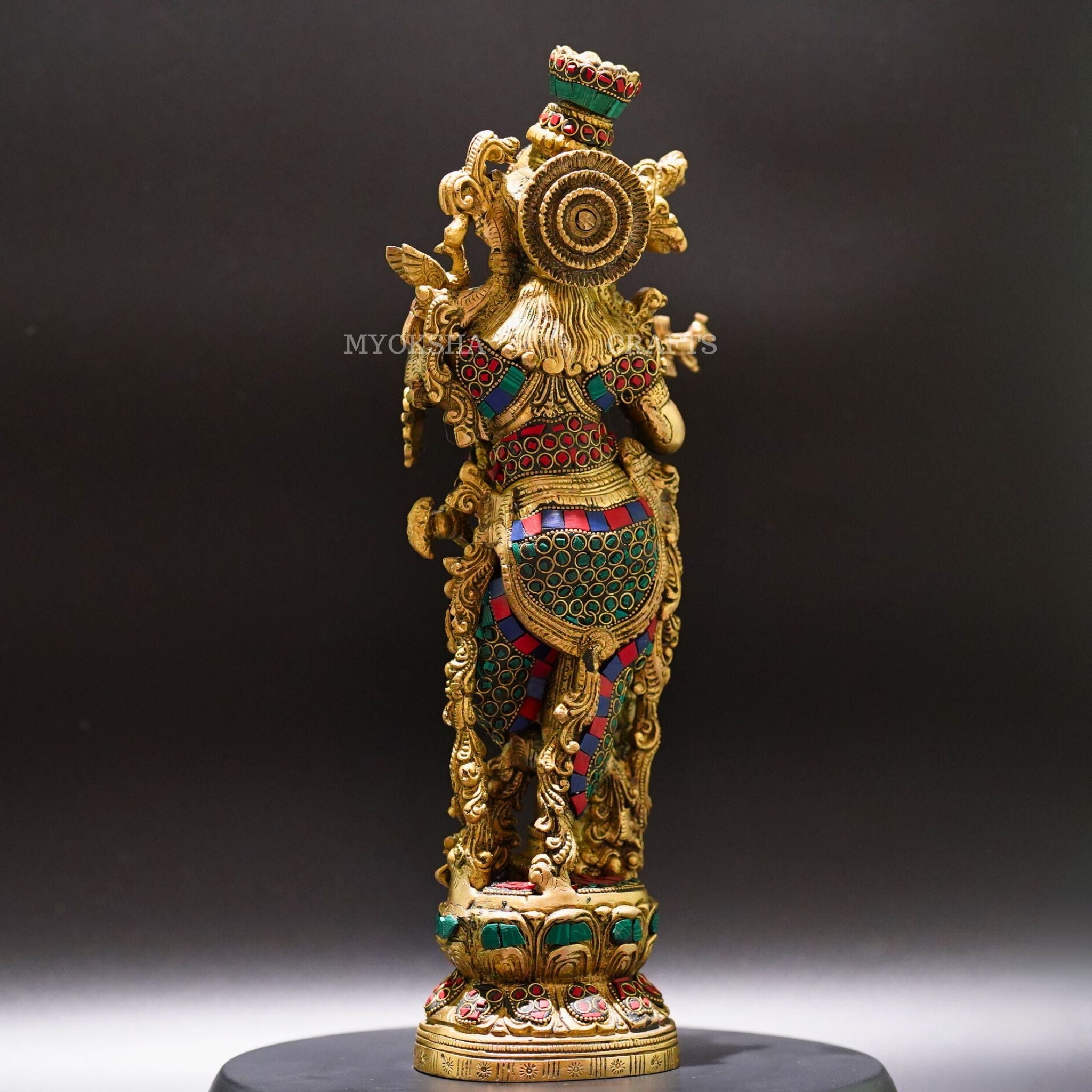 Brass Standing Krishna Idol - Divine Presence of Love and Wisdom | Grocsy