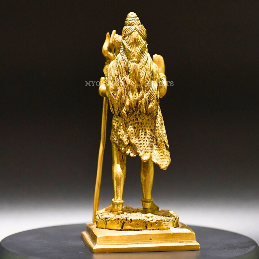 Brass Standing Shiva Idol - Divine Presence of Transformation and Bliss | Grocsy