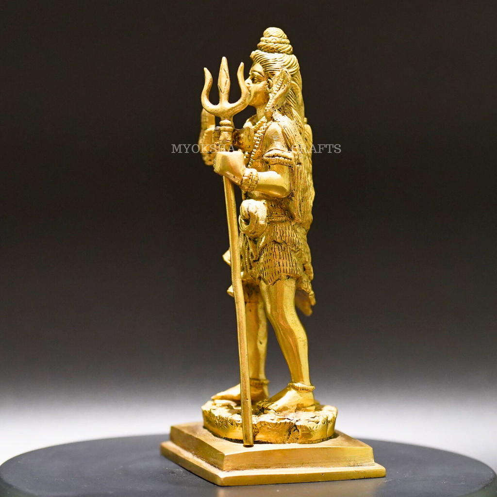 Brass Standing Shiva Idol - Divine Presence of Transformation and Bliss | Grocsy