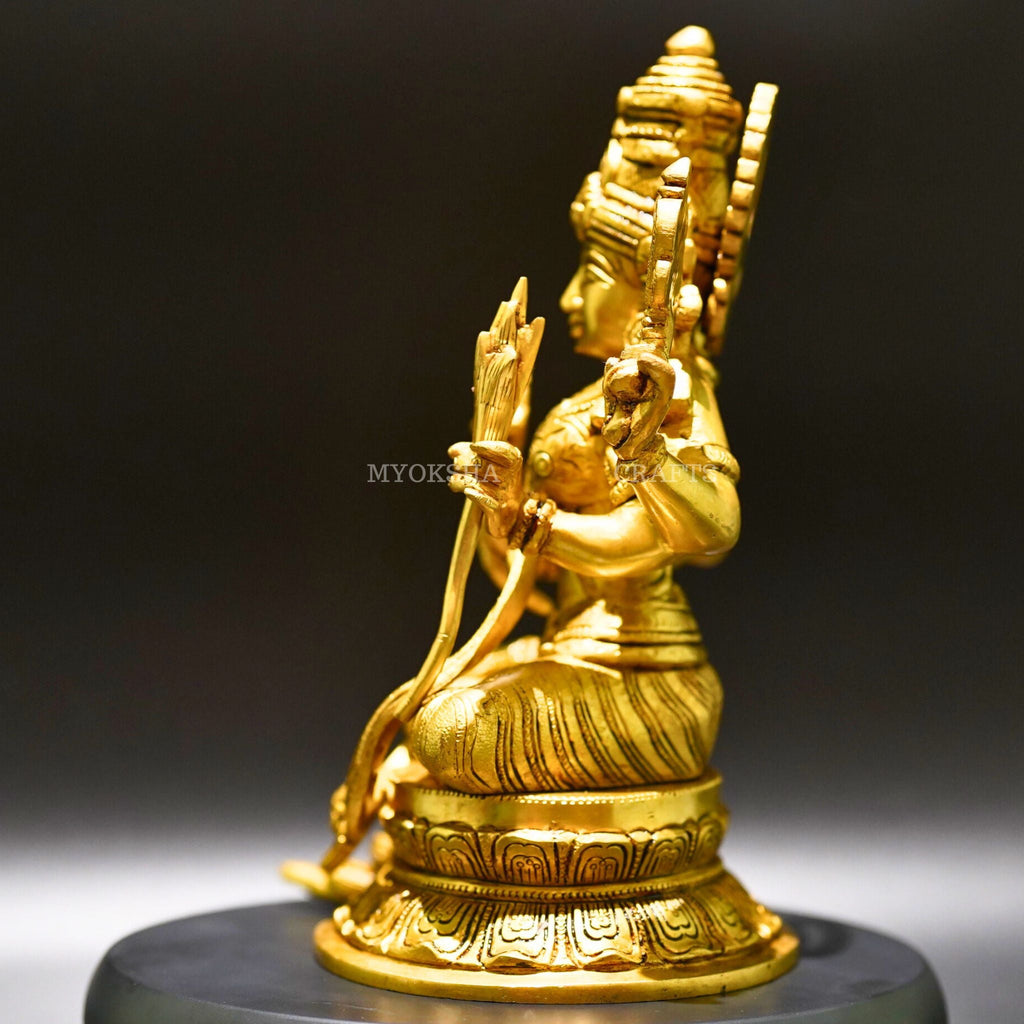 Brass Raja Rajeshwari Idol - Divine Empress of Cosmic Power and Grace | Grocsy