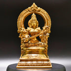 Brass Saraswati Devi Idol - Divine Source of Knowledge and Creativity | Grocsy